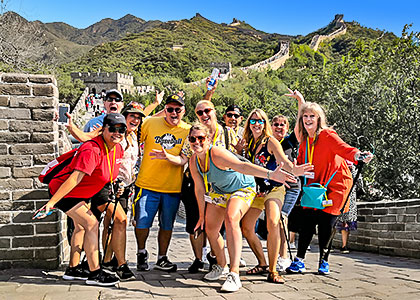 Our small group tourists on the Great Wall, Beijing